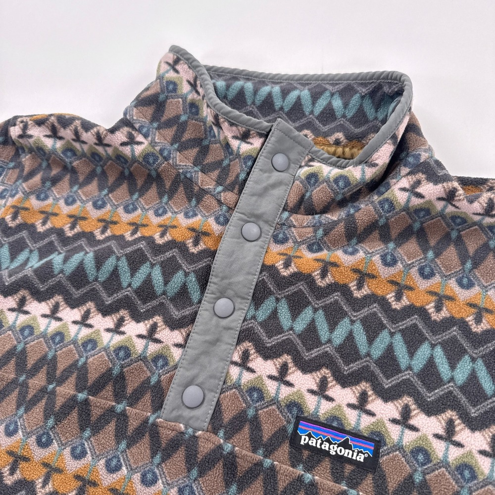 Patagonia Micro D Snap T Fleece Pullover Womens XL Aztec Geometric 26020
